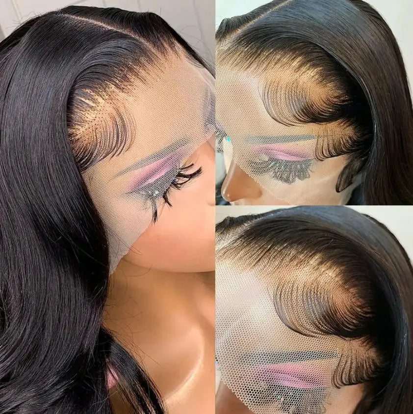 Natural Black Body Wave Lace Wig 40 42 Inches