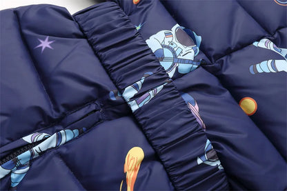 Children's Waterproof Hooded Down Snowsuit for Winter
