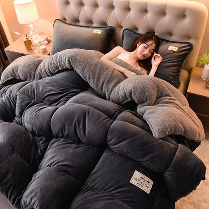 Lamb Fleece Blanket Double-Sided Velvet Warm Quilt