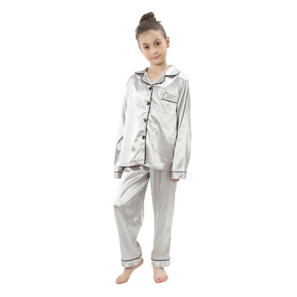 Silk Satin Pajamas Set for Kids