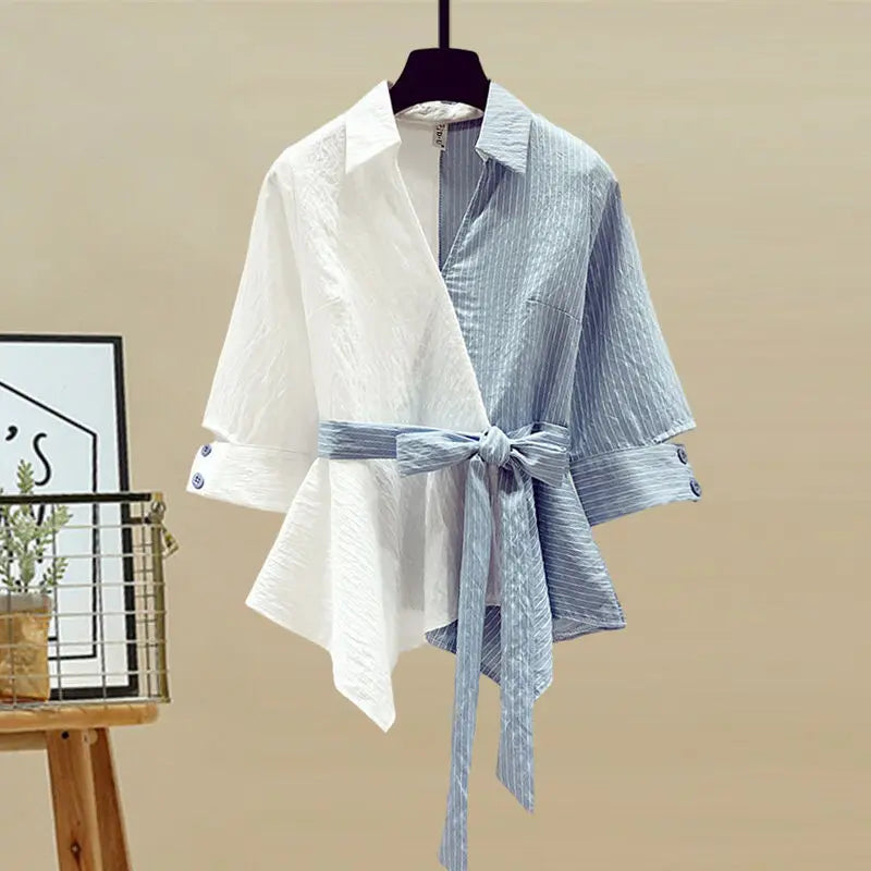 Chiffon Shirt and Jeans Two Piece Set for Women