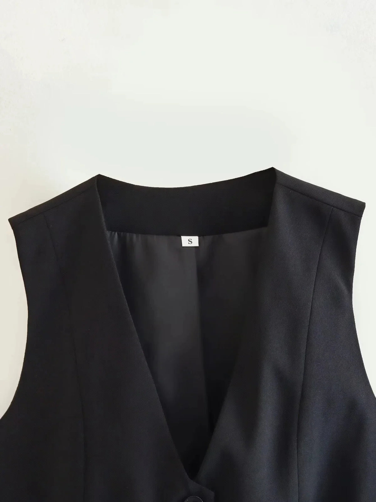 Women'S Solid Suit Vest Sleeveless Cropped Waistcoat