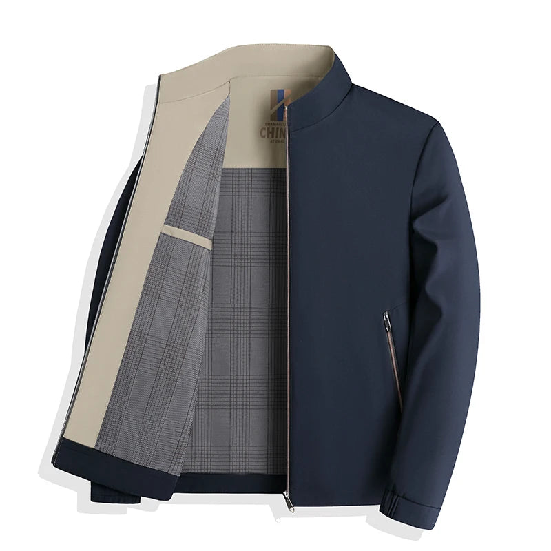 Men's Casual Polyester Jacket for Spring and Autumn