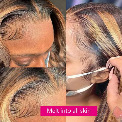 Blonde Ombre Brazilian Human Hair Lace Front Wig