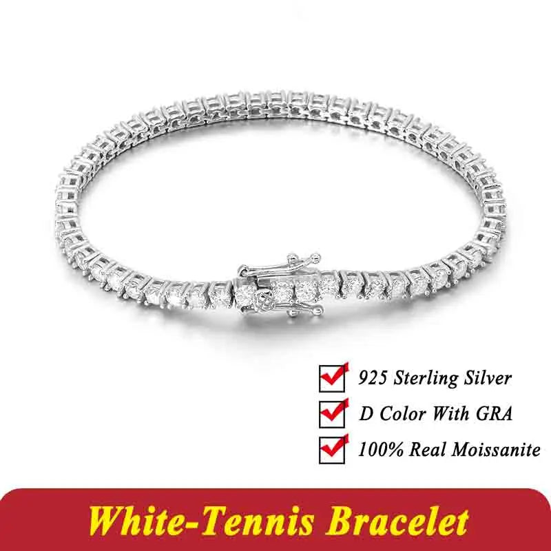 Moissanite Tennis Bracelet 925 Sterling Silver Unisex