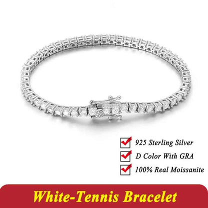 Moissanite Tennis Bracelet 925 Sterling Silver Unisex
