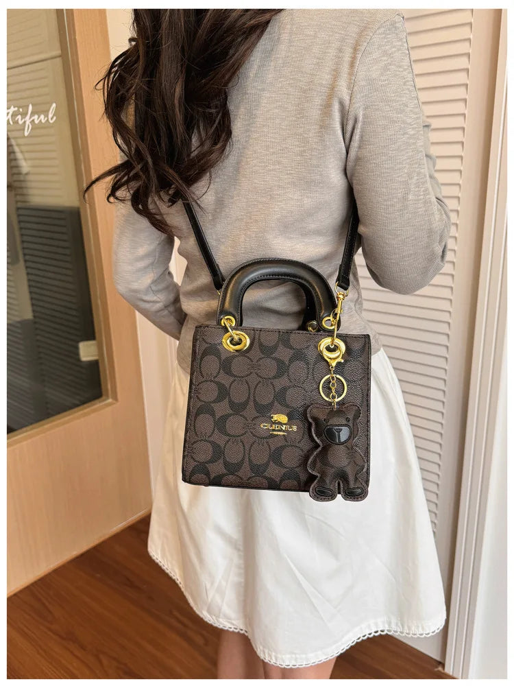 Vintage Monogram Handbag with Bear Charm