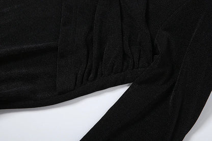 Maxi Dress Women Turtleneck Full Sleeve Backless