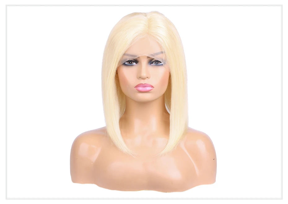 613 Blonde Bob Human Hair Lace Frontal Wig