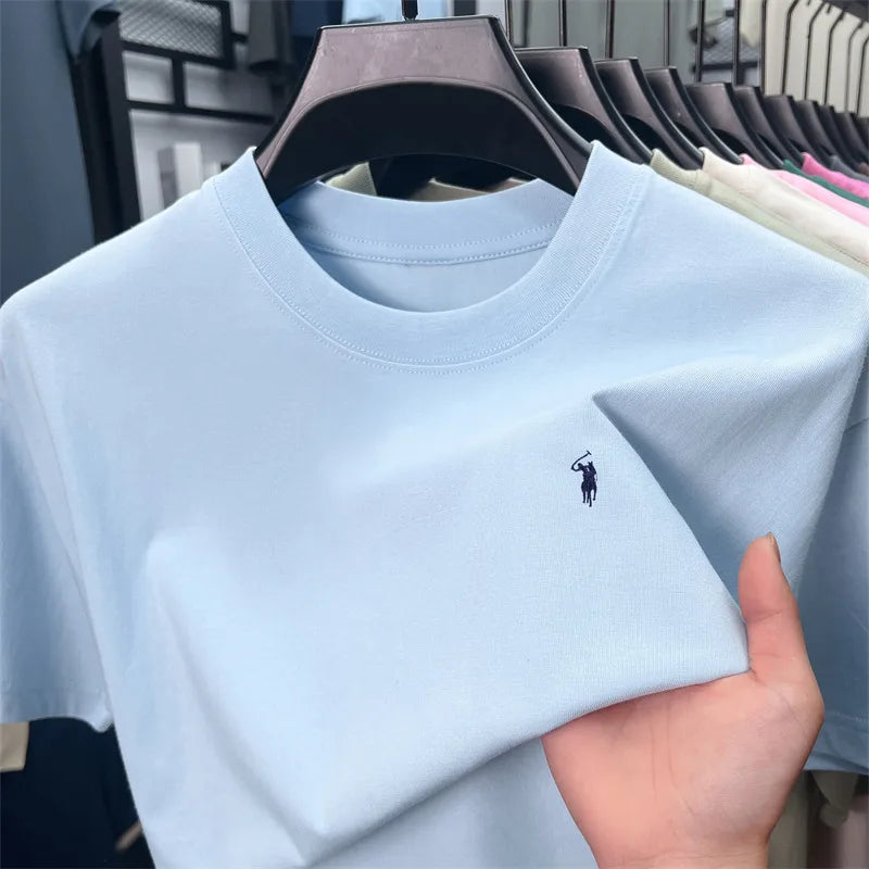 Cotton Men's Short Sleeve T-Shirt Casual Round Neck