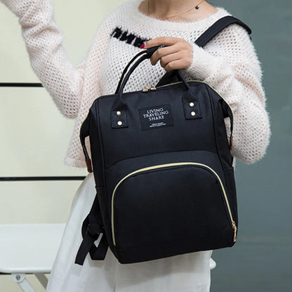 Large Capacity Canvas Diaper Bag Backpack