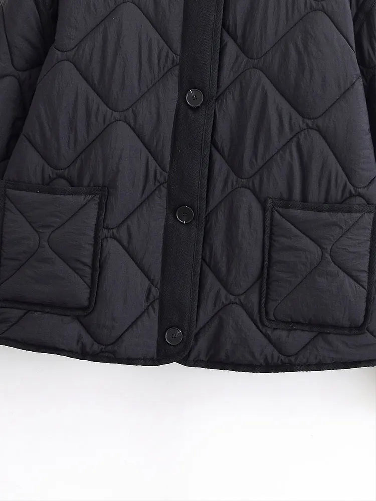 Solid Single-Breasted O-Neck Jacket for Women