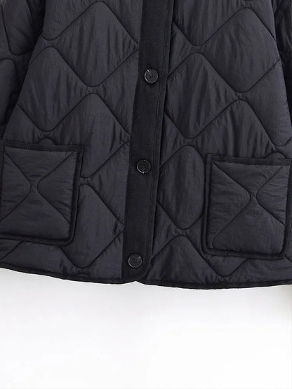Solid Single-Breasted O-Neck Jacket for Women