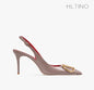 Black Slingback Sandals for Women with High Heels