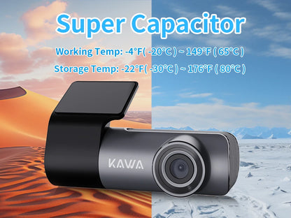 KAWA D5 2K Dash Camera with WiFi and Voice Control