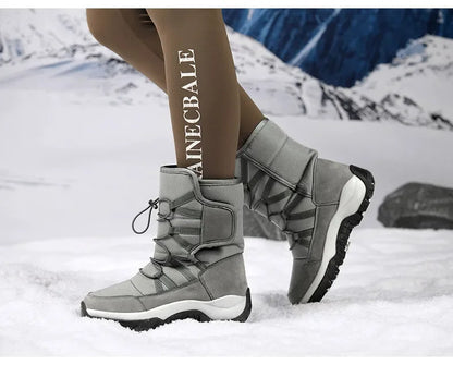 Men's Winter Ankle Boots Waterproof Plush Hiking Shoes