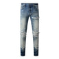 Men's Retro Wash Low Rise Elastic Skinny Denim Jeans