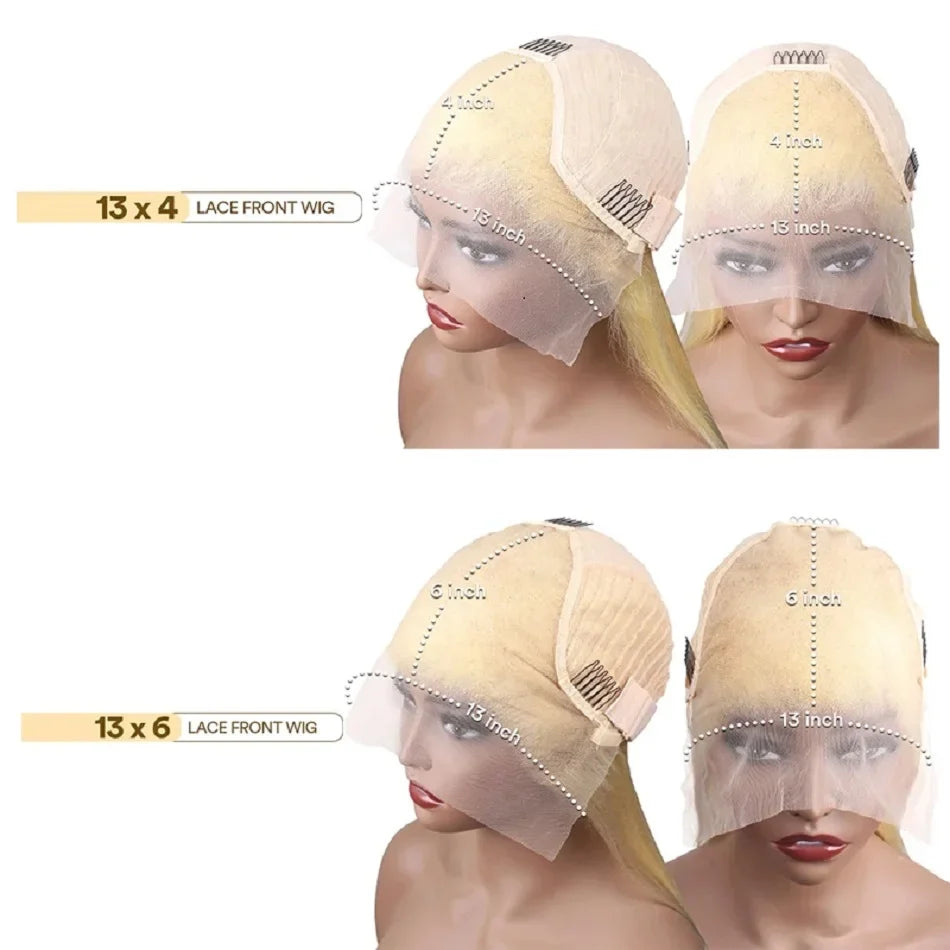 613 Blonde Human Hair Wig 36 Inch Straight Lace Frontal