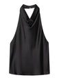 Halter Satin Backless Corset Top for Women in Yellow Pink Black
