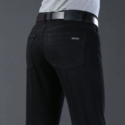 Men's Slim Black Denim Jeans with Slight Stretch