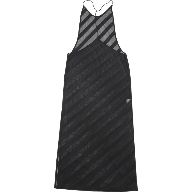 Mesh See Through Halter Maxi Dress for Women