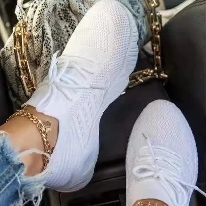 Women's Breathable Lace-Up Sneakers for Spring