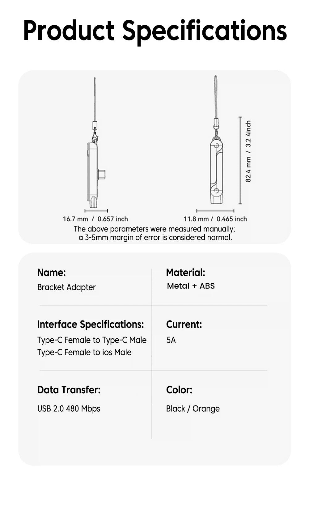USB-C Fast Charging Adapter Set – 3 Pieces