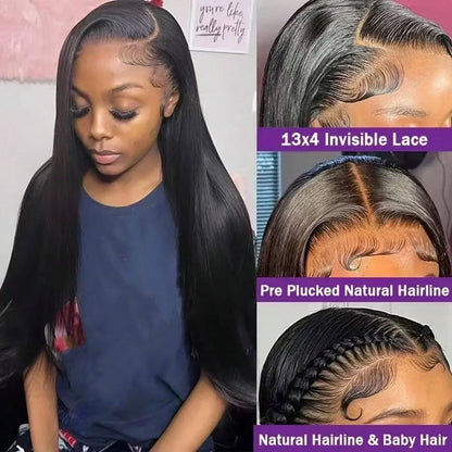 Bone Straight HD Transparent Lace Frontal Wig 26 Inch