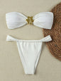 Bandeau Push-Up Bikini Set with Brazilian Thong