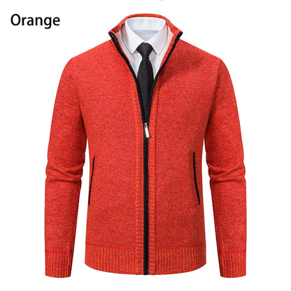 Men's Fleece Zipper Cardigan Casual Sports Coat