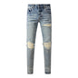 Men's Retro Wash Low Rise Elastic Skinny Denim Jeans