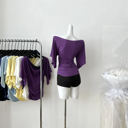 Women's High Stretch Flare Sleeve Slim T-Shirt