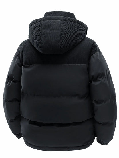 Men's Hooded Cotton Jacket, Windproof and Warm