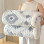 Geometric Jacquard Fleece Blanket Double Layer Taffeta