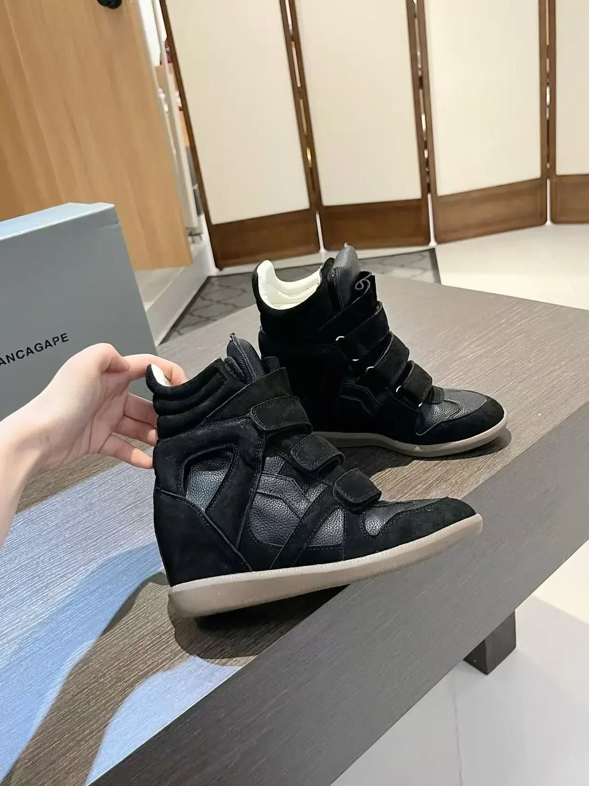 Women's Genuine Leather Ankle Boots with Hidden Heel