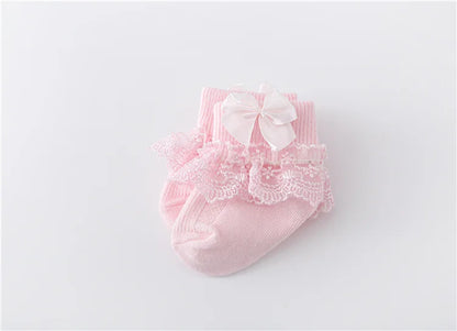 Cotton Lace Baby Socks for Girls 0-24 Months