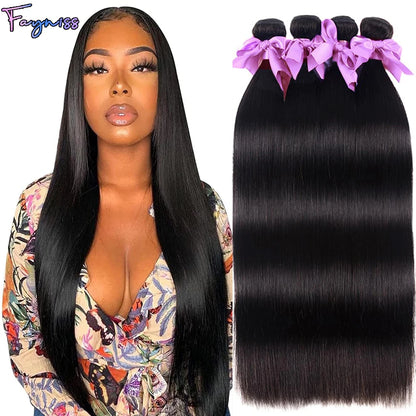 Fayniss 100% Real Human Hair Straight Bundles