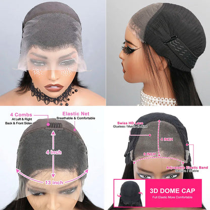 13X4 Bob Wig Straight Human Hair Lace Front Wig