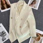 Women Double-Breasted Blazer Casual Suit Jacket