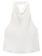 Halter Satin Backless Corset Top for Women in Yellow Pink Black