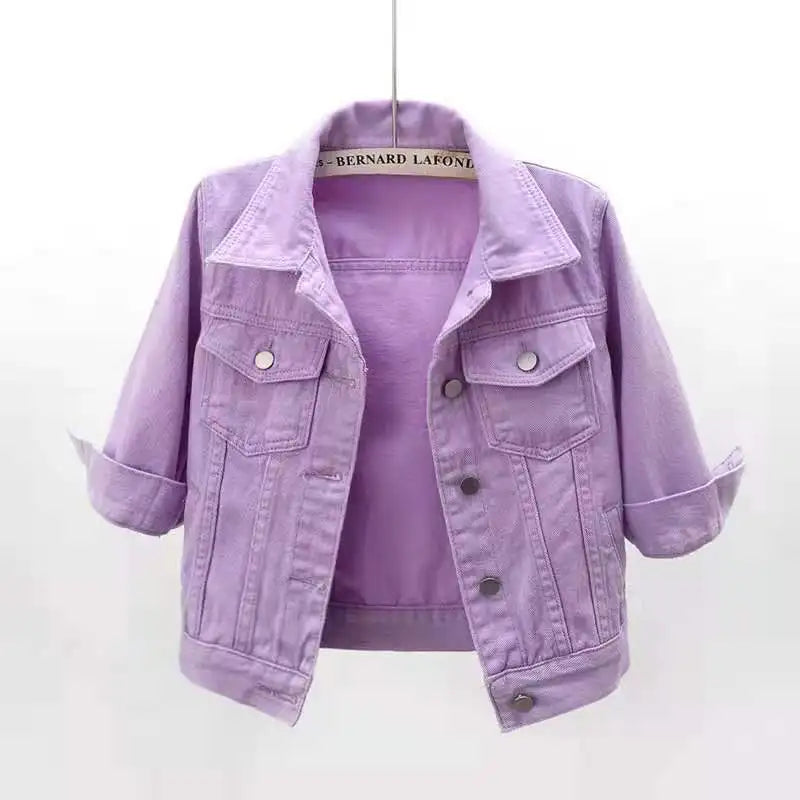 Women Cotton Denim Jacket Casual Spring Autumn Coat