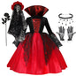 Halloween Vampire Dress for Kids in Scarlet Gothic Style
