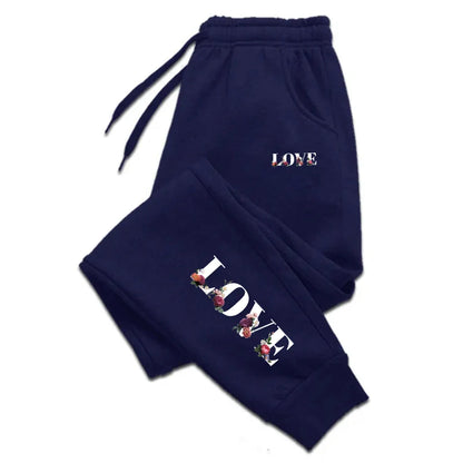 Womens LOVE Letter Print Casual Sweatpants