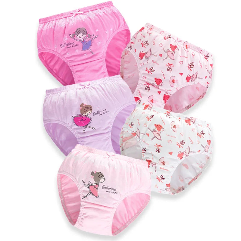 Children's Cotton Underpants for Girls Cute Cat Design