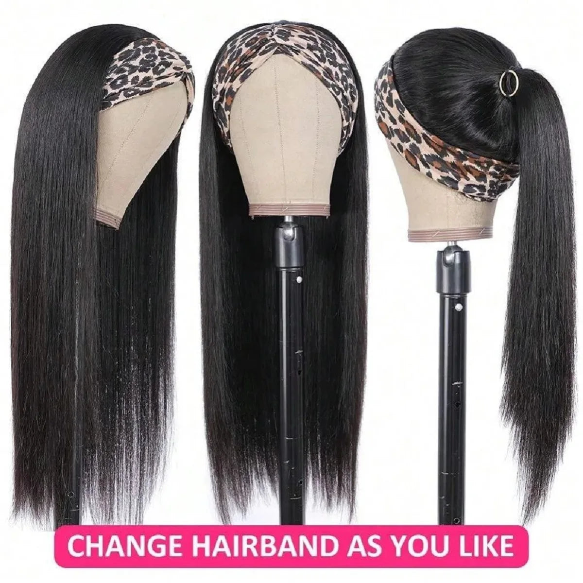18 Inch Straight Headband Wig Brazilian Virgin Hair