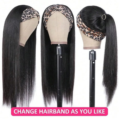 18 Inch Straight Headband Wig Brazilian Virgin Hair