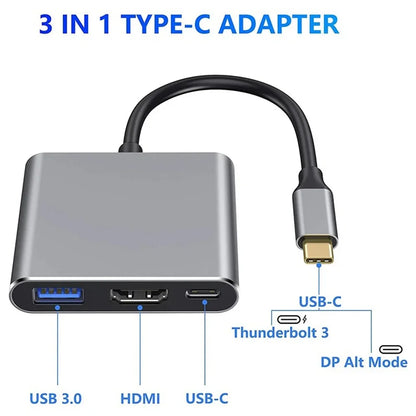 3-in-1 USB-C Hub with HDMI & USB 3.0