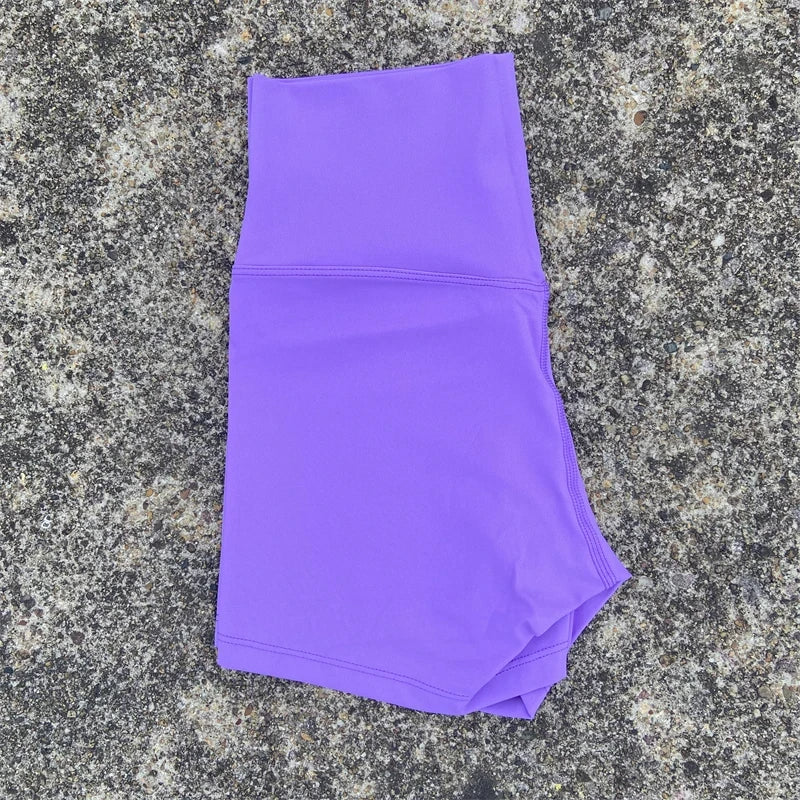 High Waist Yoga Shorts for Women in Solid Color