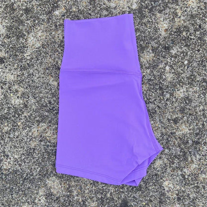 High Waist Yoga Shorts for Women in Solid Color