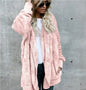 Winter Fleece Cardigan Jacket Women Hooded Outerwear